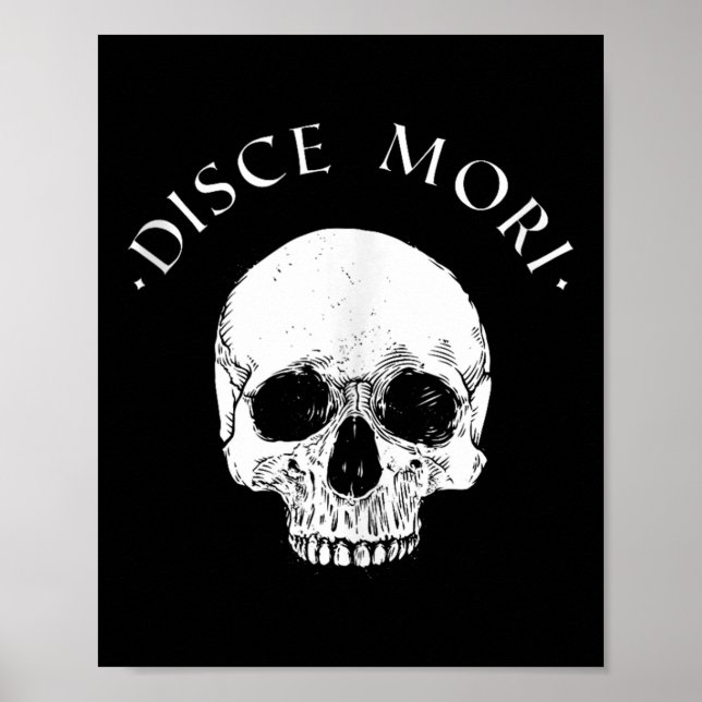 Stoic Philosophy Disce Mori Skull Stoicism Zitat T Poster (Vorne)