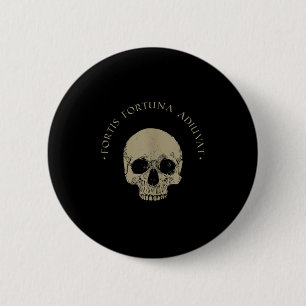 Stoic Philosophy Fortis Fortuna Adiuvat Skull Stoi Button