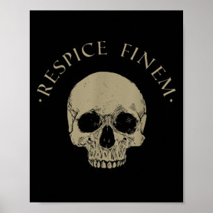 Stoic Philosophy Respice Finem Skull Stoicismus Qu Poster
