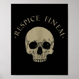 Stoic Philosophy Respice Finem Skull Stoicismus Qu Poster