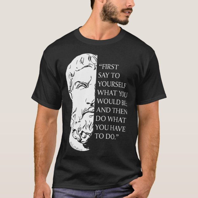 Stoicism Epictetus Stoic Philosophy Quote Visualiz T-Shirt (Vorderseite)