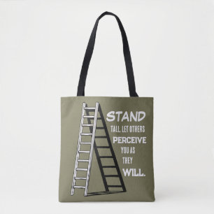 Stoischer Quote Canvas-Tasche 'Steh aufrecht' Tasche