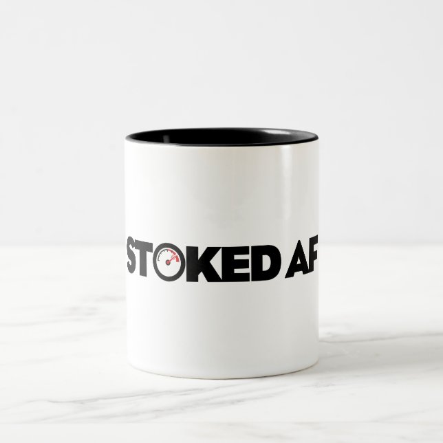 Stoked AF Zweifarbige Tasse (Mittel)