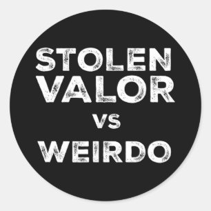 Stolen Valor Vs Weirdo Trump Vance Vs Harris W Tim Runder Aufkleber