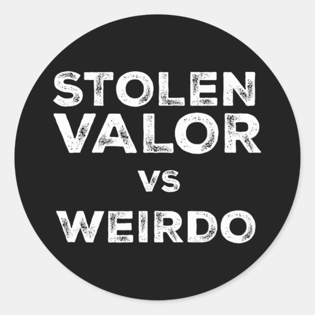 Stolen Valor Vs Weirdo Trump Vance Vs Harris W Tim Runder Aufkleber (Vorderseite)
