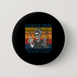 Stollen & Chaos Skelett Fußballmutter lustig Button