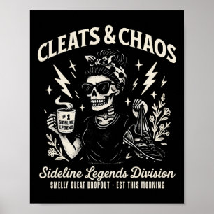 Stollen Und Chaos Skelett Fußball-Mama Lustig an d Poster