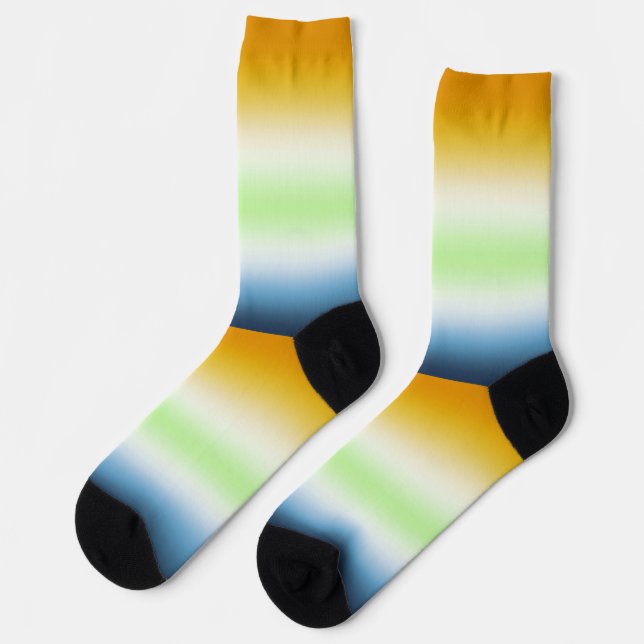 Stolperflagge des Gradient AroAce Agender Socken (Linkes Detail)
