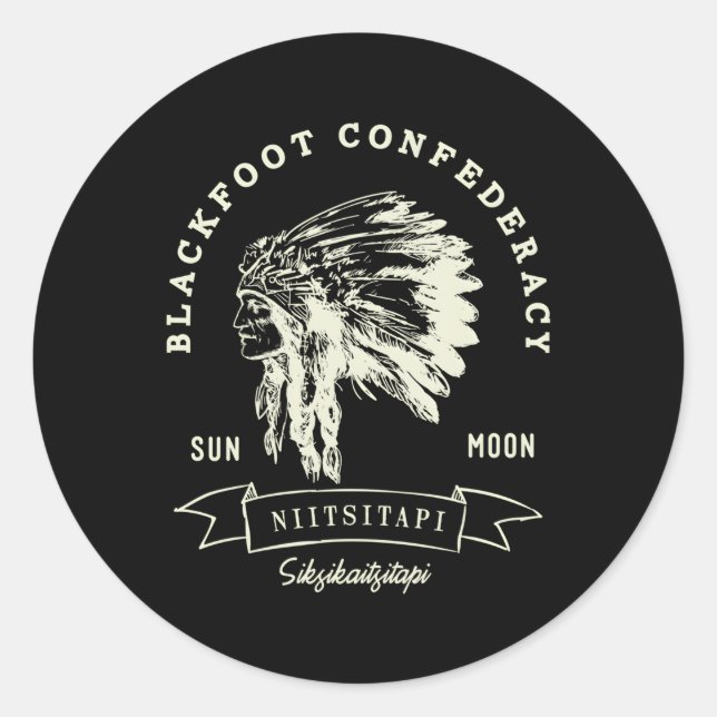 Stolpermeister von Blackfoot Confederacy Amerikani Runder Aufkleber (Vorderseite)