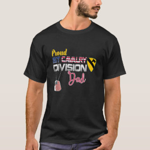 Stolz 1. Kavallerieabteilung Vater Veteran Flaggen T-Shirt