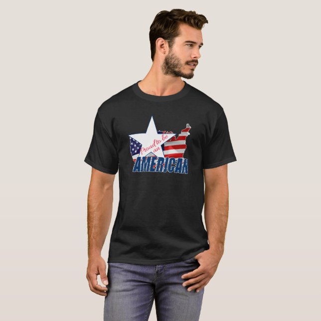 Stolz als Amerikaner T-Shirt (Vorne ganz)