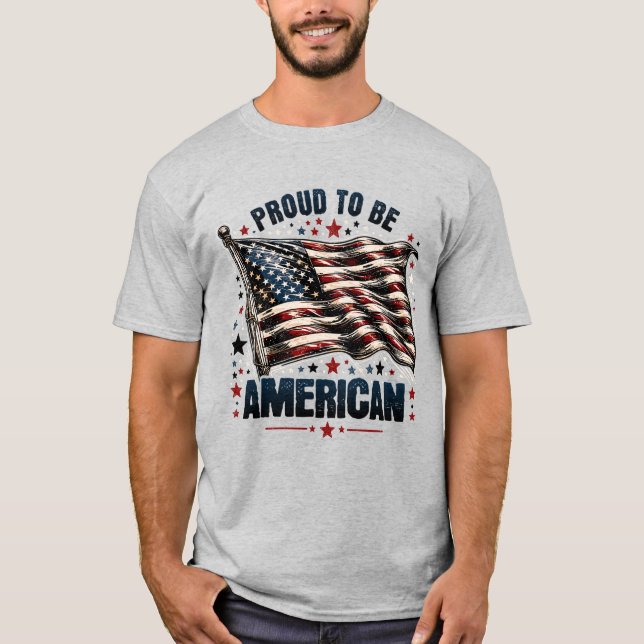 Stolz als Amerikaner T-Shirt (Vorderseite)