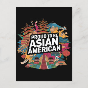 Stolz als asiatisches Amerika Postkarte