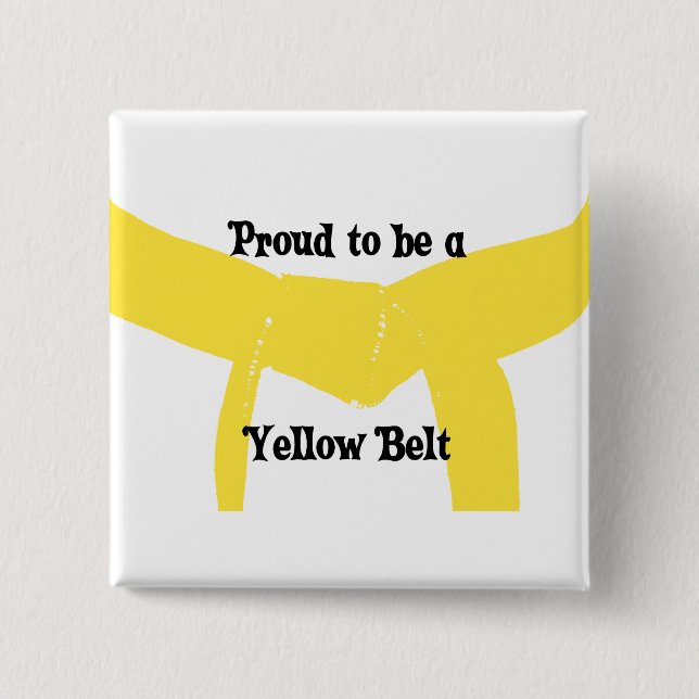 Stolz als Gelbgürtel Button (Vorderseite)
