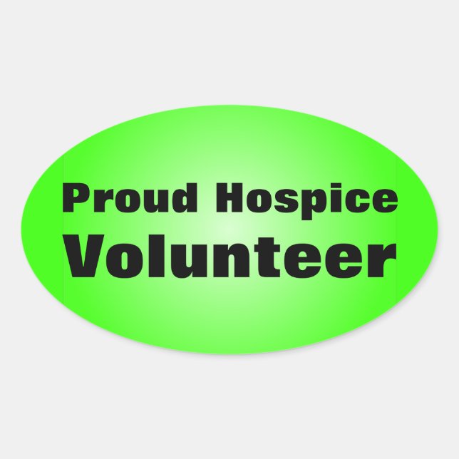 Stolz als Hospice Volunteer Ovaler Aufkleber (Vorderseite)