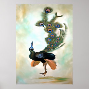 Stolz als Pfauenfarbenprägung Poster