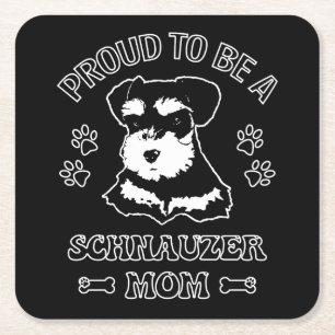 Stolz als Schnauzer-Mama Rechteckiger Pappuntersetzer