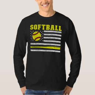 Stolz American Sports USA Flag Softball Player Sof T-Shirt