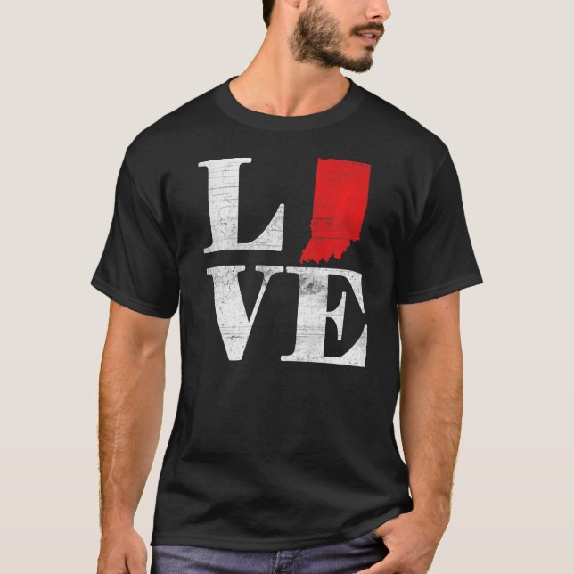 Stolz Amerika Staatsflagge Land Map Liebe Ind T-Shirt (Vorderseite)