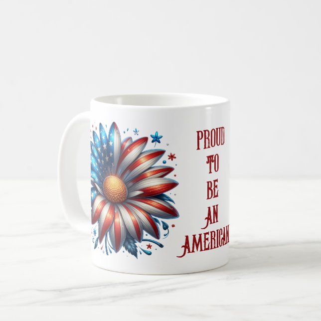 Stolz, Amerikaner zu sein - 4. Juli Kaffee Tasse (Vorderseite Links)