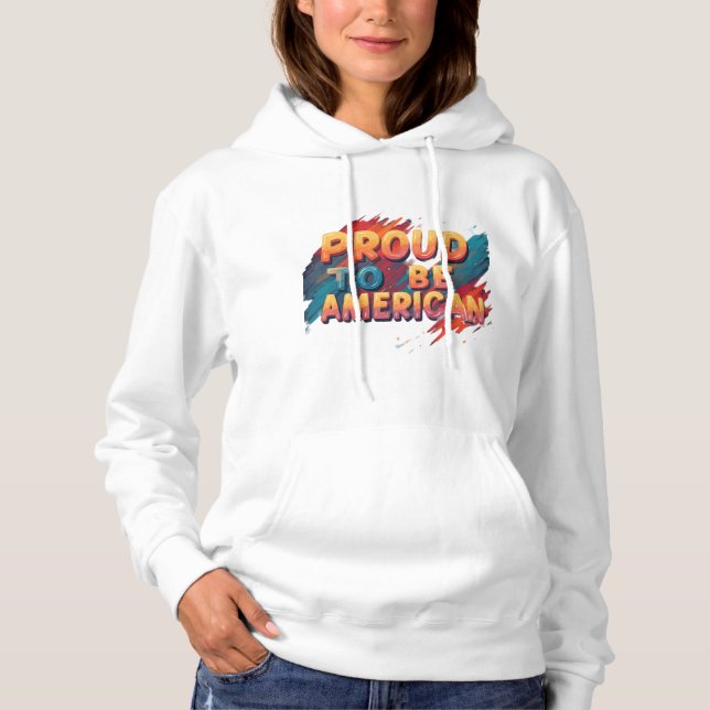 Stolz, Amerikaner zu sein Hoodie (Vorderseite)