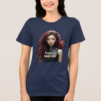 Stolz, Amerikaner zu sein - Lebhafte weibliche Rob Tri-Blend Shirt