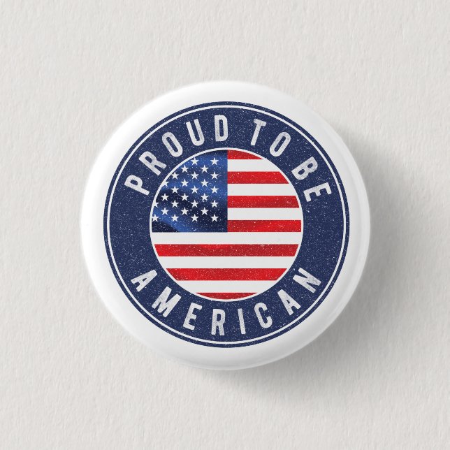 Stolz, amerikanischer Flag T - Shirt Trucker Hat Button (Vorderseite)