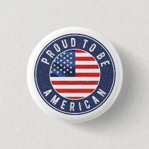 Stolz, amerikanischer Flag T - Shirt Trucker Hat Button