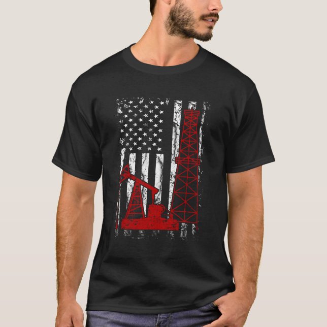Stolz arbeitende amerikanische Ölarbeiter Amerika T-Shirt (Vorderseite)