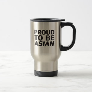 Stolz asiatisch, schwarze Buchstaben Reisebecher