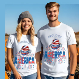 Stolz auf Amerika, der Streifen und Firecracker st T-Shirt