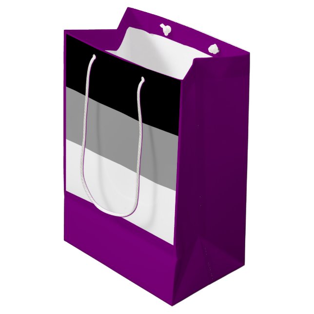 Stolz auf Asexualität Mittlere Geschenktüte (Vorderseite Schrägansicht)