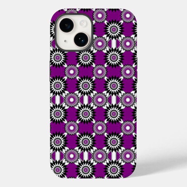Stolz auf Asexualität / Muster der lila Blume Case-Mate iPhone 14 Hülle (Rückseite)