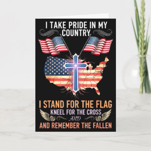 Stolz auf das Land sein für die Flagge knien Karte