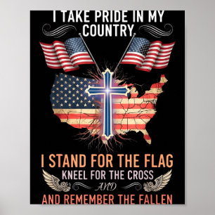 Stolz auf das Land sein, für die Flagge stehen, kn Poster
