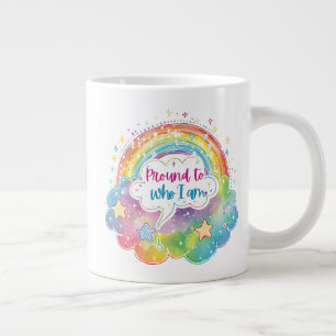 Stolz auf das, was ich bin Regenbogen Kunst Selbst Jumbo-Tasse