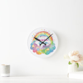 Stolz auf das, was ich bin Regenbogen-Kunst Selbst Runde Wanduhr