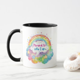 Stolz auf das, was ich bin Regenbogen-Kunst Selbst Tasse
