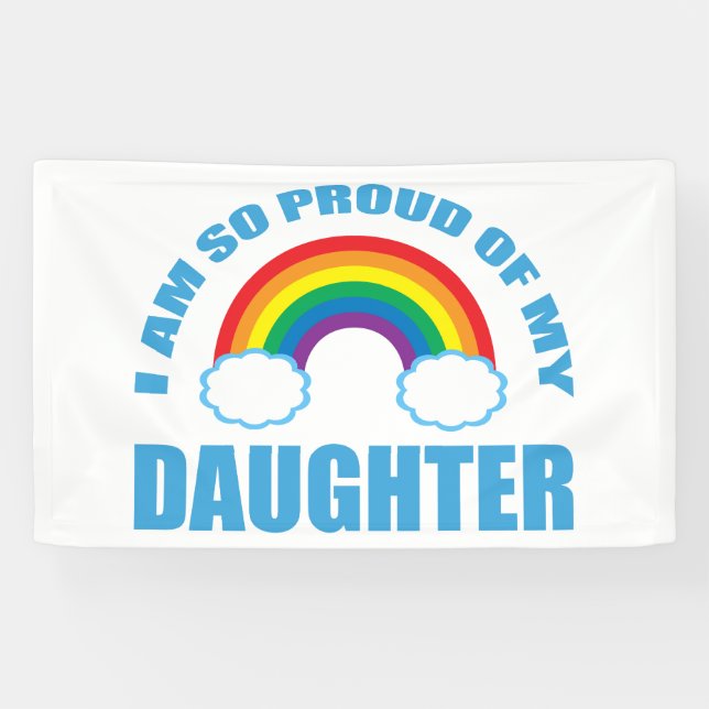 Stolz auf den Gay Pride meines Tochter-Regenbogens Banner (Horizontal)