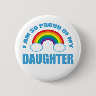 Stolz auf den Gay Pride meines Tochter-Regenbogens Button
