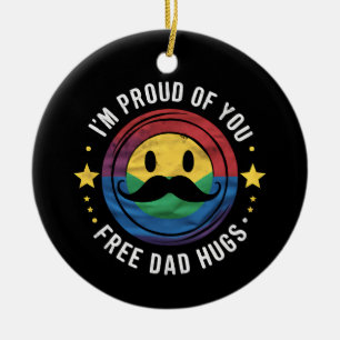 Stolz auf dich, kostenlose Dad-Hugs, Gay-Pride-Ver Keramik Ornament
