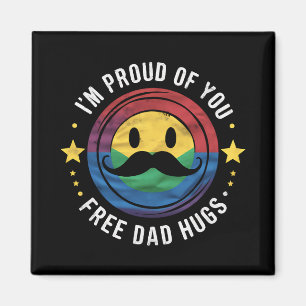 Stolz auf dich, kostenlose Dad-Hugs, Gay-Pride-Ver Magnet