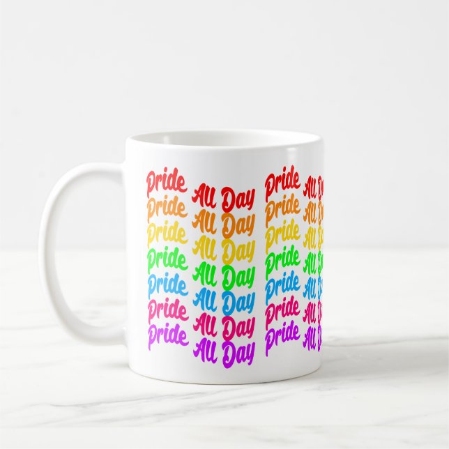 Stolz auf die LGBTQ+-Farben des Regenbogens Kaffeetasse (Links)