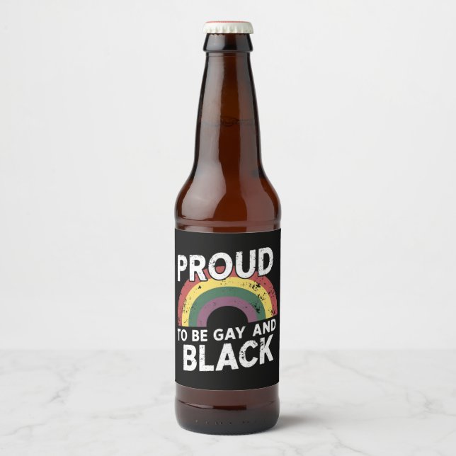 Stolz auf Gay und Black Pride Monat 2025 Bierflaschenetikett (Vorderseite)