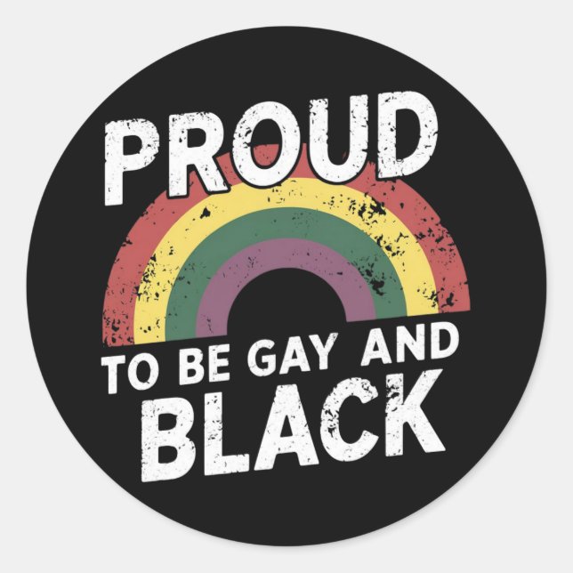 Stolz auf Gay und Black Pride Monat 2025 Runder Aufkleber (Vorderseite)