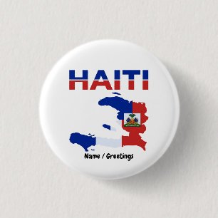 Stolz auf Haiti Haiti-Flagge Karte Kulturerbe-Desi Button