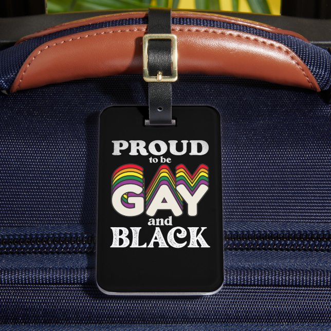 Stolz auf Homosexualität und schwarze LGBT Gepäckanhänger (Vorderseite Insitu 2)