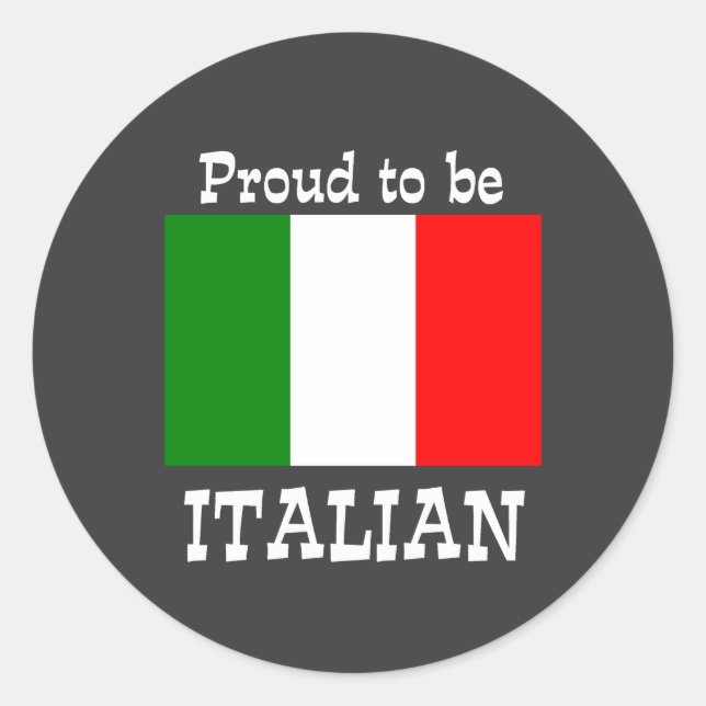 Stolz auf Italienisch Runder Aufkleber (Vorderseite)