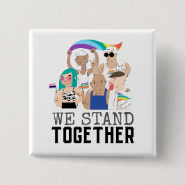 Stolz auf LGBTQ Wir stehen zusammen für Einheit de Button