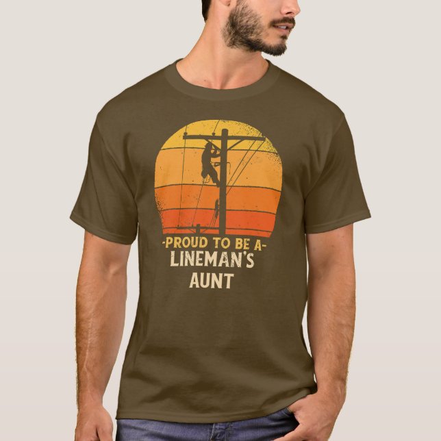 Stolz auf Lineman Tante Electric Cable T-Shirt (Vorderseite)
